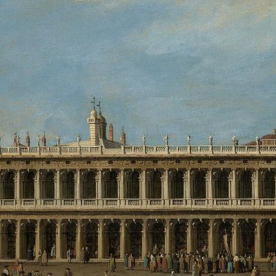Venice The Piazzetta Looking West With The Libreria Canaletto cnl68 canvas print