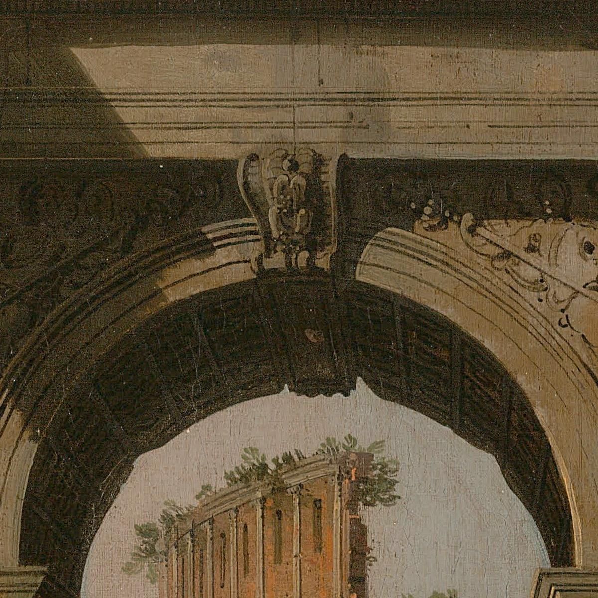 View Of The Arch Of Constantine With The Colosseum Canaletto cnl72 canvas print