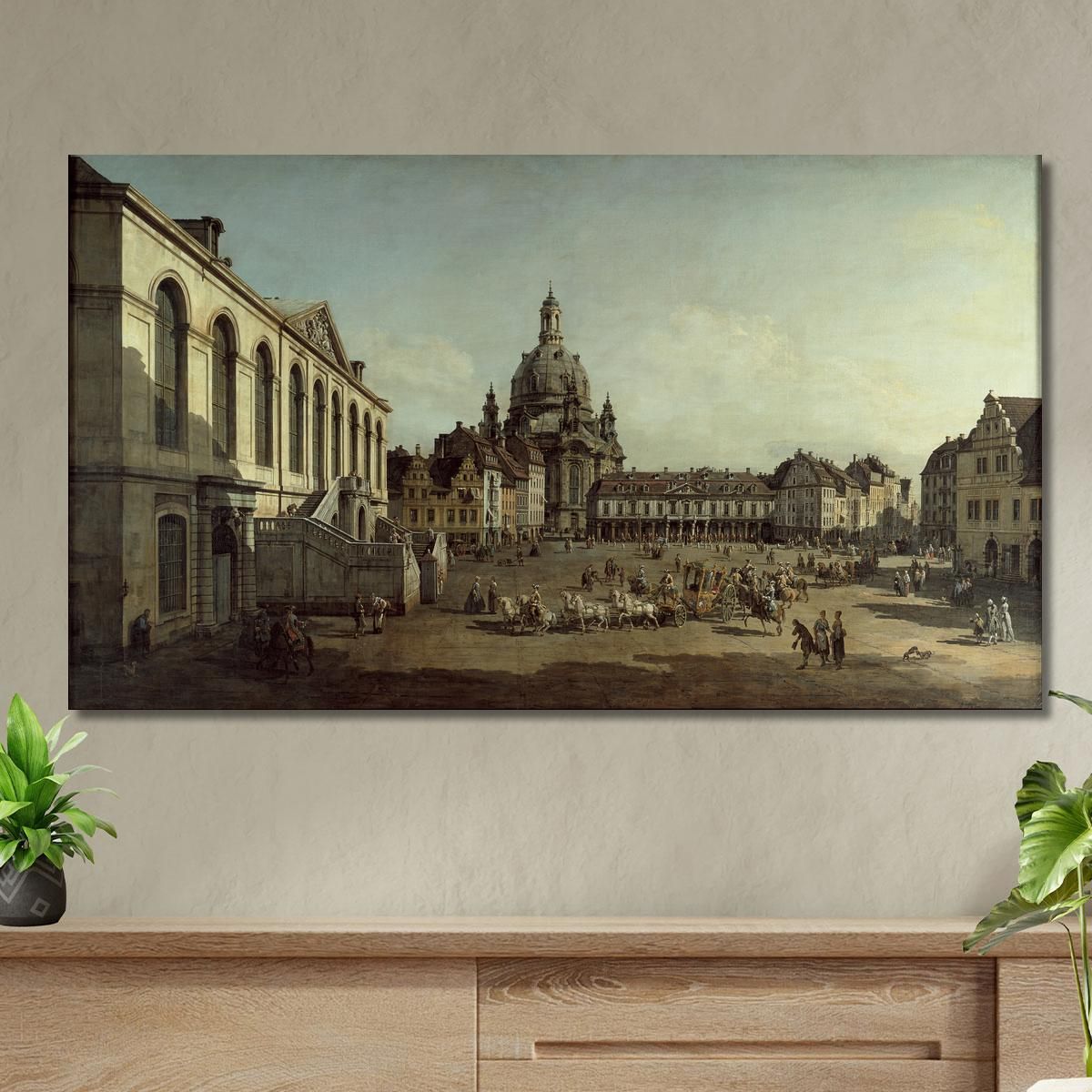 View Of The Neumarkt In Dresden From The Jüdenhofe Canaletto cnl73 canvas print 