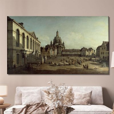 View Of The Neumarkt In Dresden From The Jüdenhofe Canaletto cnl73 canvas print 