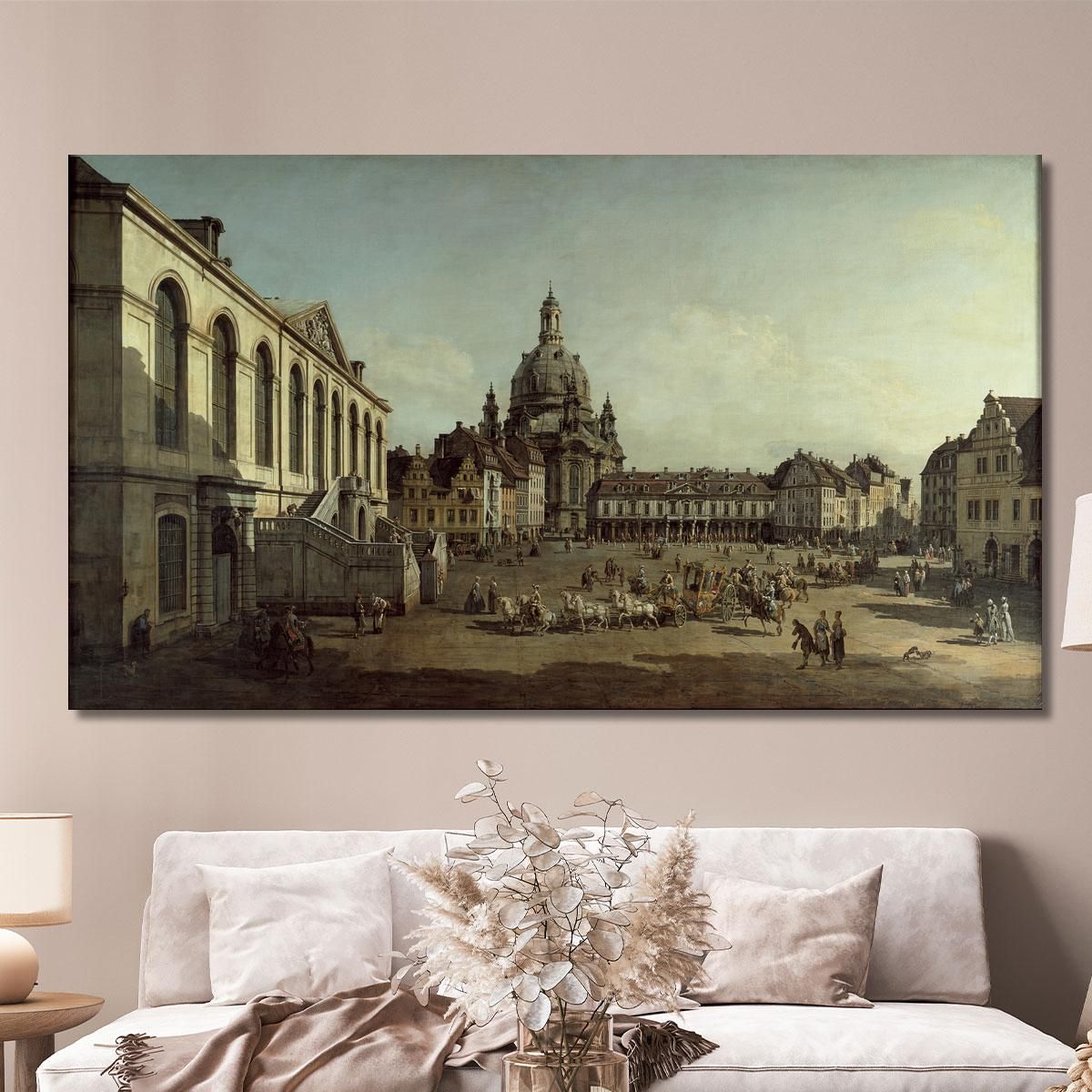 View Of The Neumarkt In Dresden From The Jüdenhofe Canaletto cnl73 canvas print 