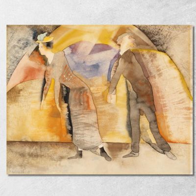 In Vaudevillewoman And Man On Stage Charles Demuth cdm26 canvas print 