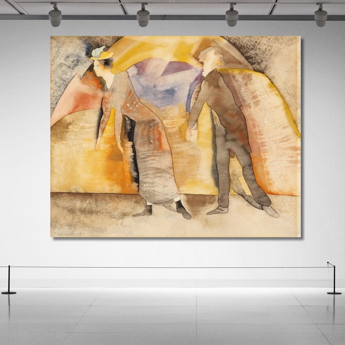 In Vaudevillewoman And Man On Stage Charles Demuth cdm26 canvas print 