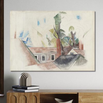 Rooftops And Trees Charles Demuth, cdm44 canvas print