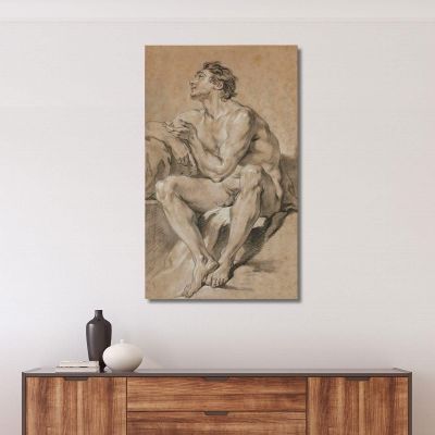 Academy Of Seated Nude Man Representing Mars François Boucher fbc6 canvas print 