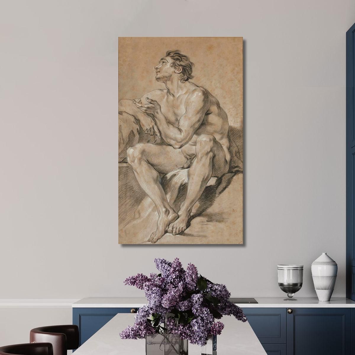 Academy Of Seated Nude Man Representing Mars François Boucher fbc6 canvas print 