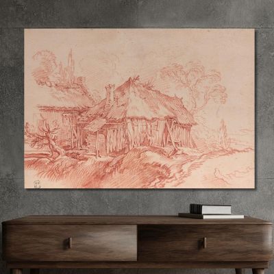 Thatched Cottages In A Landscape After Abraham Bloemaert François Boucher fbc20 canvas print 