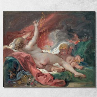 Danaë And The Shower Of Gold. Study François Boucher fbc25 canvas print 