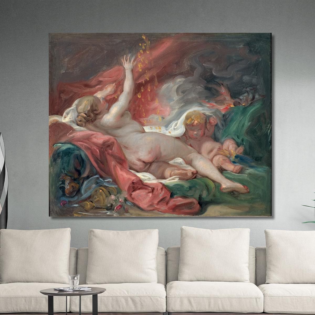 Danaë And The Shower Of Gold. Study François Boucher fbc25 canvas print 