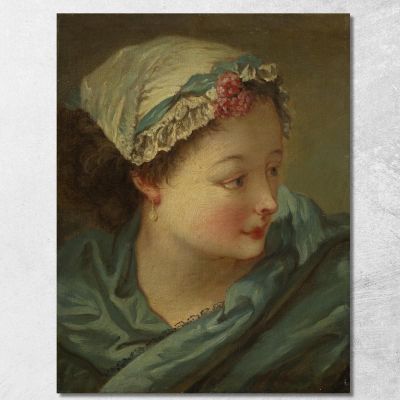 Head Of A Young Woman François Boucher fbc32 canvas print 