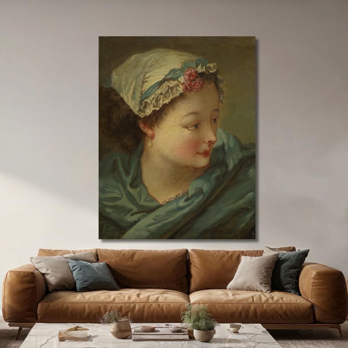 Head Of A Young Woman François Boucher fbc32 canvas print 