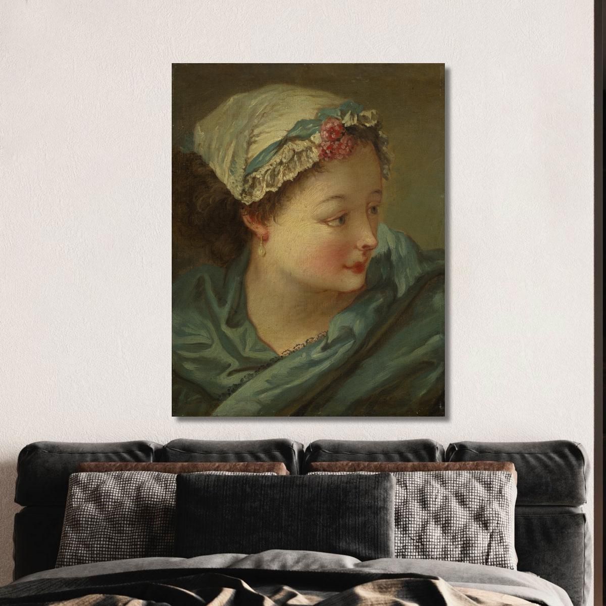 Head Of A Young Woman François Boucher fbc32 canvas print 