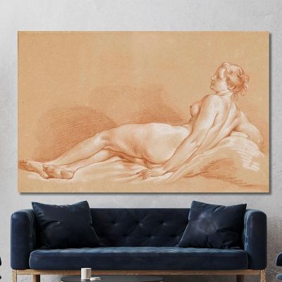 Young Woman Lying Down François Boucher fbc37 canvas print 