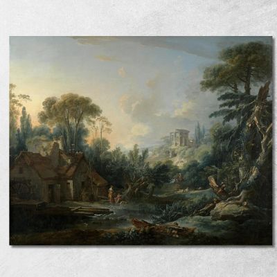 Landscape With A Water Mill François Boucher fbc43 canvas print 