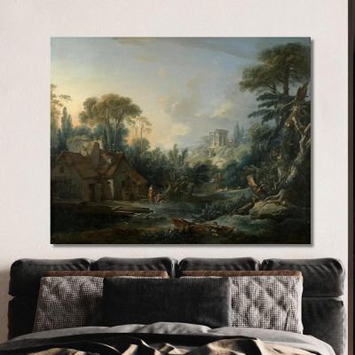 Landscape With A Water Mill François Boucher fbc43 canvas print 