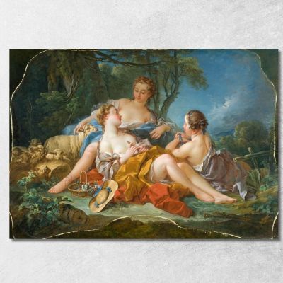 Pastoral Confidences François Boucher fbc46 canvas print 