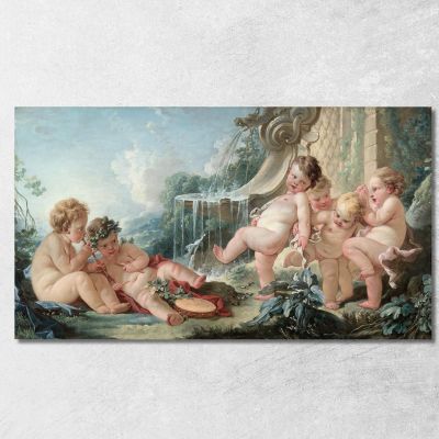 Music And Dance And Cupids In Conspiracy François Boucher fbc58 canvas print 