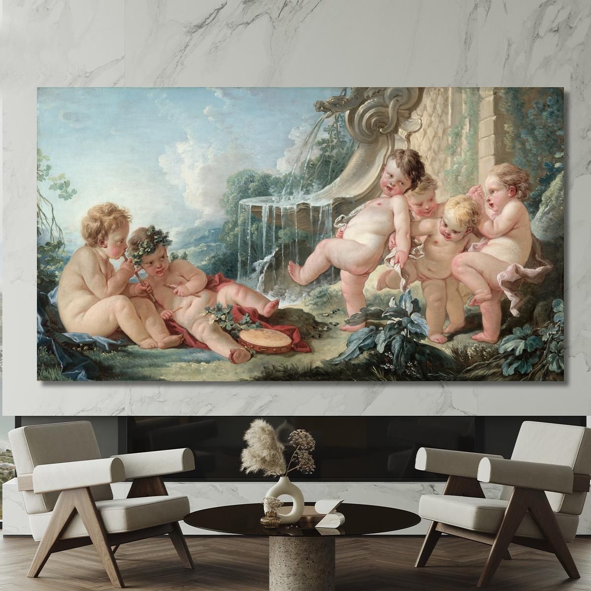 Music And Dance And Cupids In Conspiracy François Boucher fbc58 canvas print 