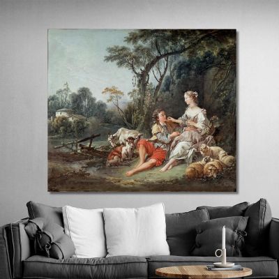 Is He Thinking Of Grapes François Boucher fbc68 canvas print 