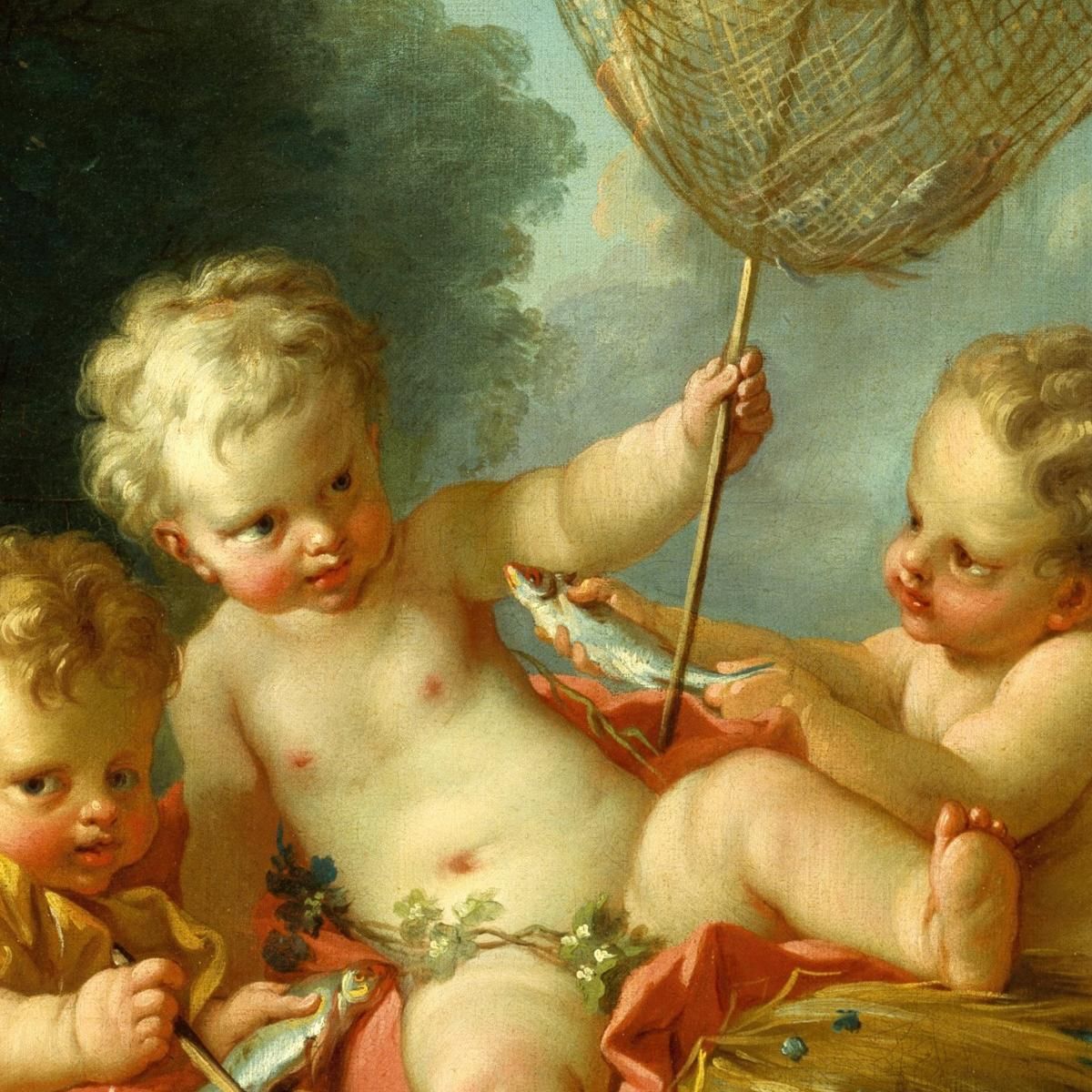 Putti As Fisherman François Boucher fbc71 canvas print