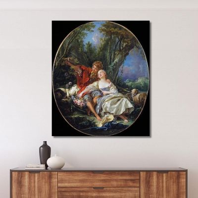 Shepherd And Shepherdess Reposing François Boucher fbc76 canvas print 