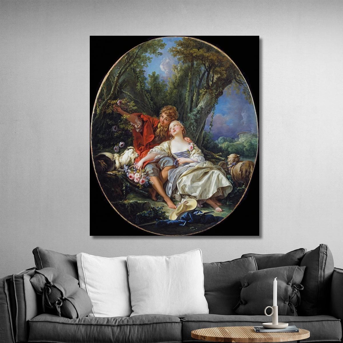 Shepherd And Shepherdess Reposing François Boucher fbc76 canvas print 