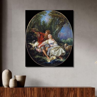 Shepherd And Shepherdess Reposing François Boucher fbc76 canvas print 