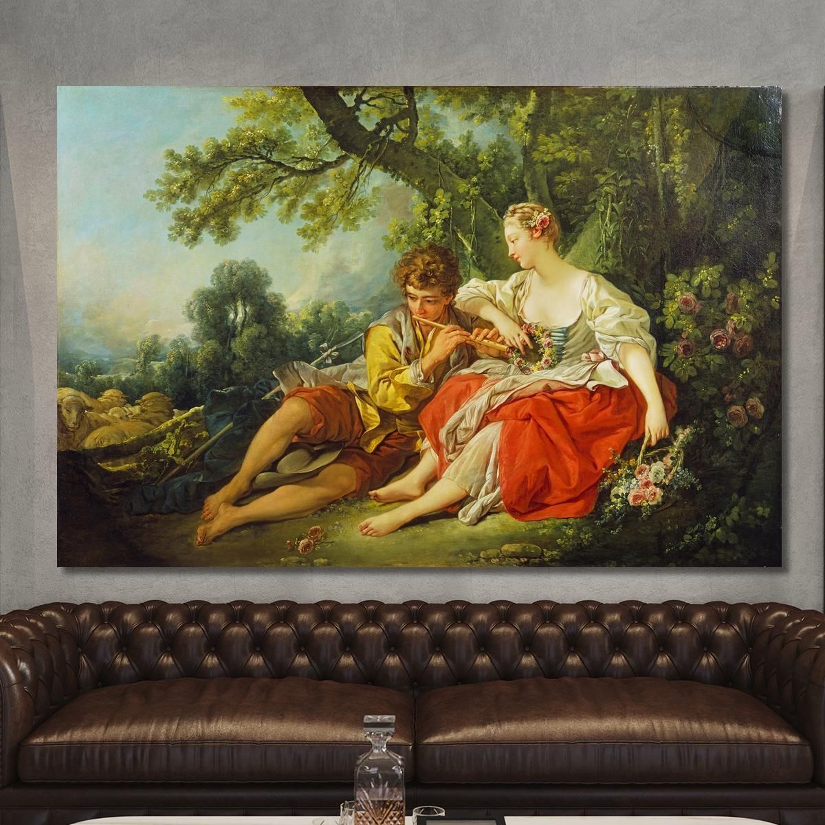 Shepherd Piping To A Shepherdess François Boucher fbc77 canvas print 