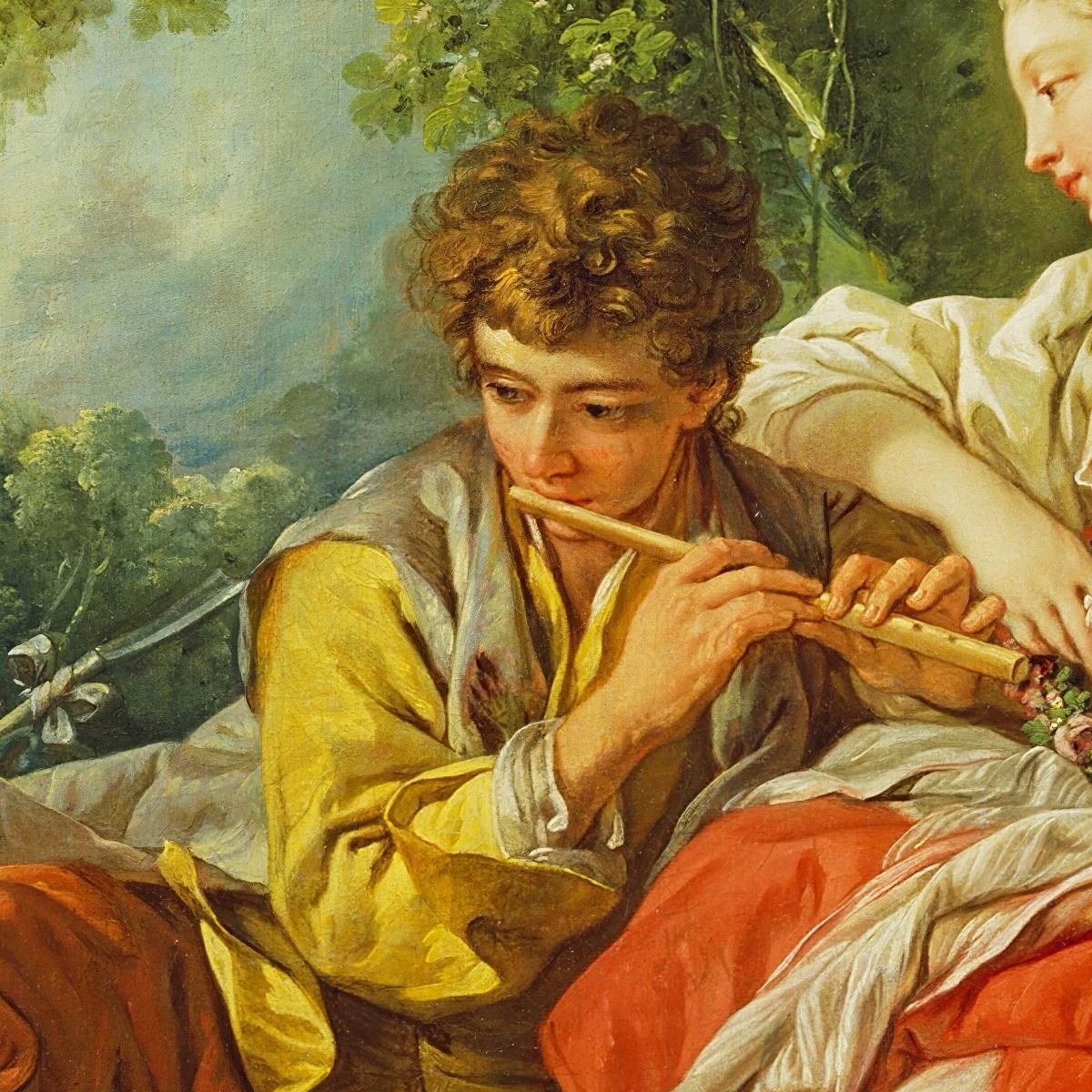 Shepherd Piping To A Shepherdess François Boucher fbc77 canvas print