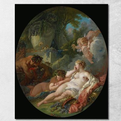 Sleeping Bacchantes Surprised By Satyrs François Boucher fbc78 canvas print 