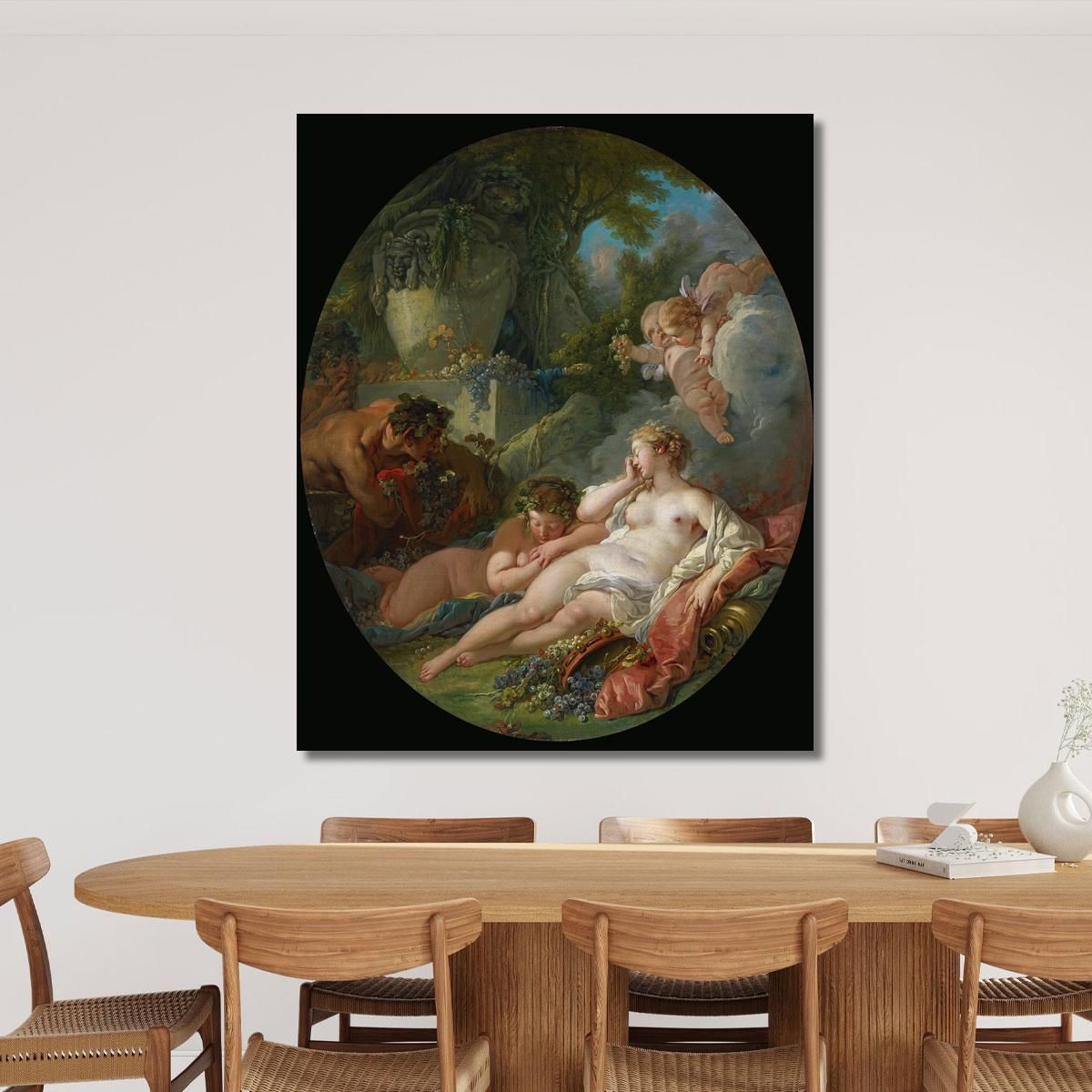 Sleeping Bacchantes Surprised By Satyrs François Boucher fbc78 canvas print 