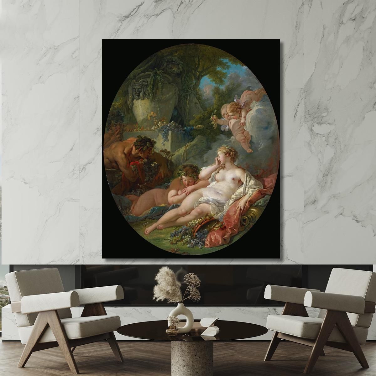 Sleeping Bacchantes Surprised By Satyrs François Boucher fbc78 canvas print 