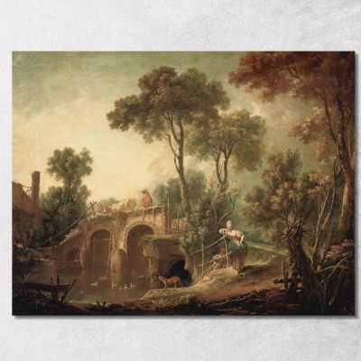 The Bridge François Boucher fbc87 canvas print 