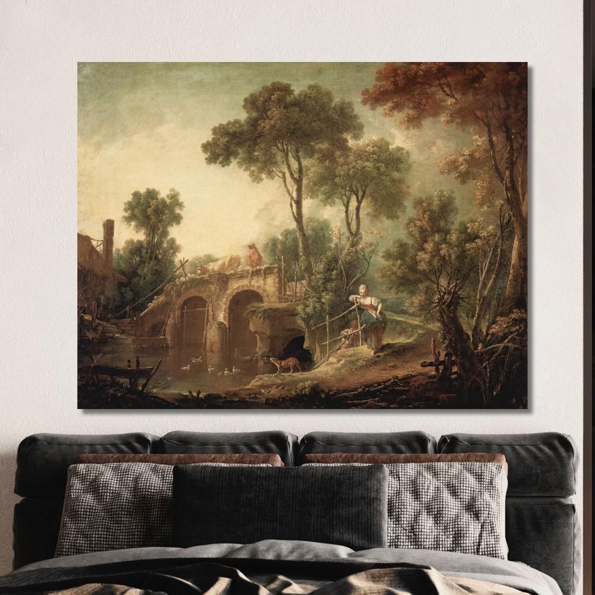 The Bridge François Boucher fbc87 canvas print 
