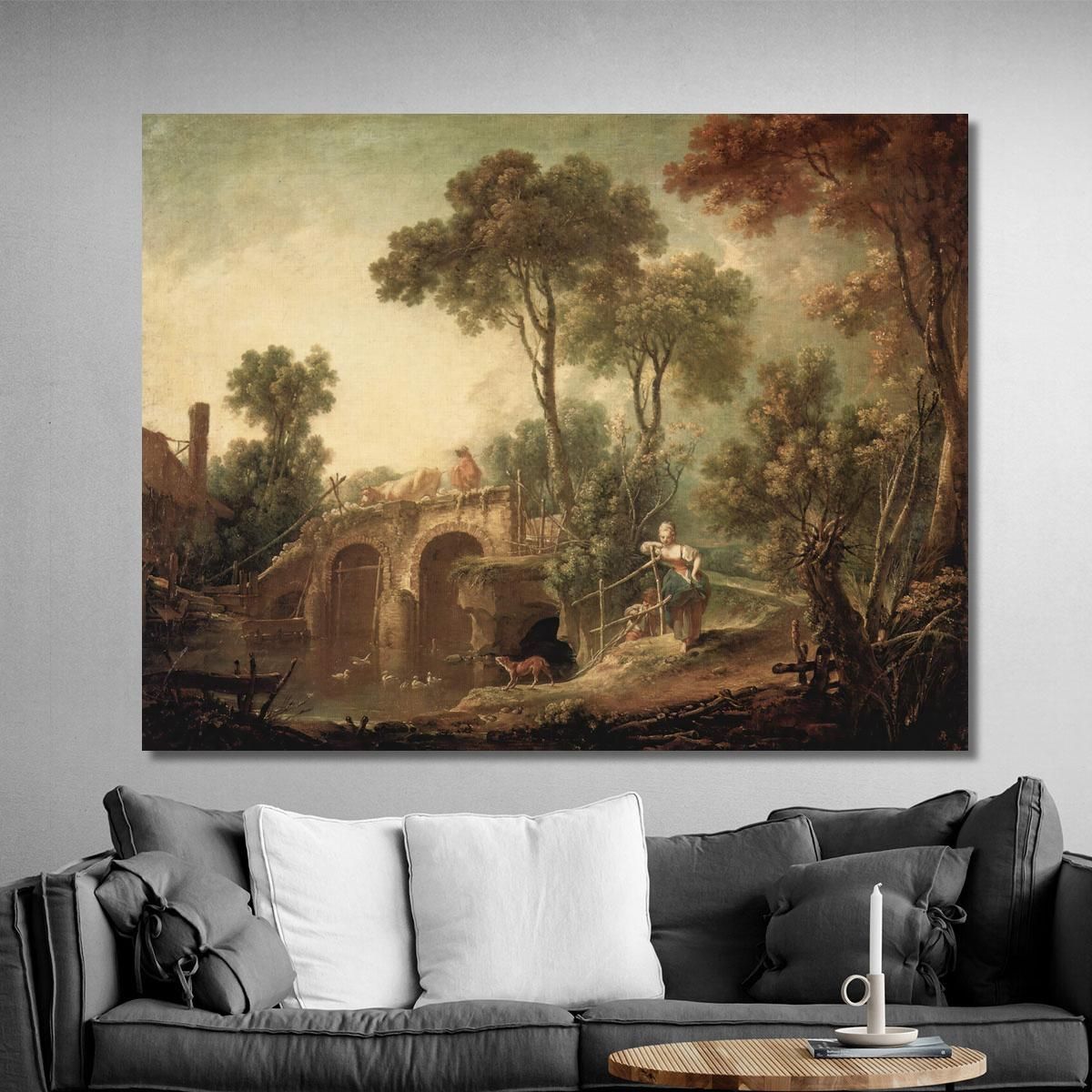 The Bridge François Boucher fbc87 canvas print 