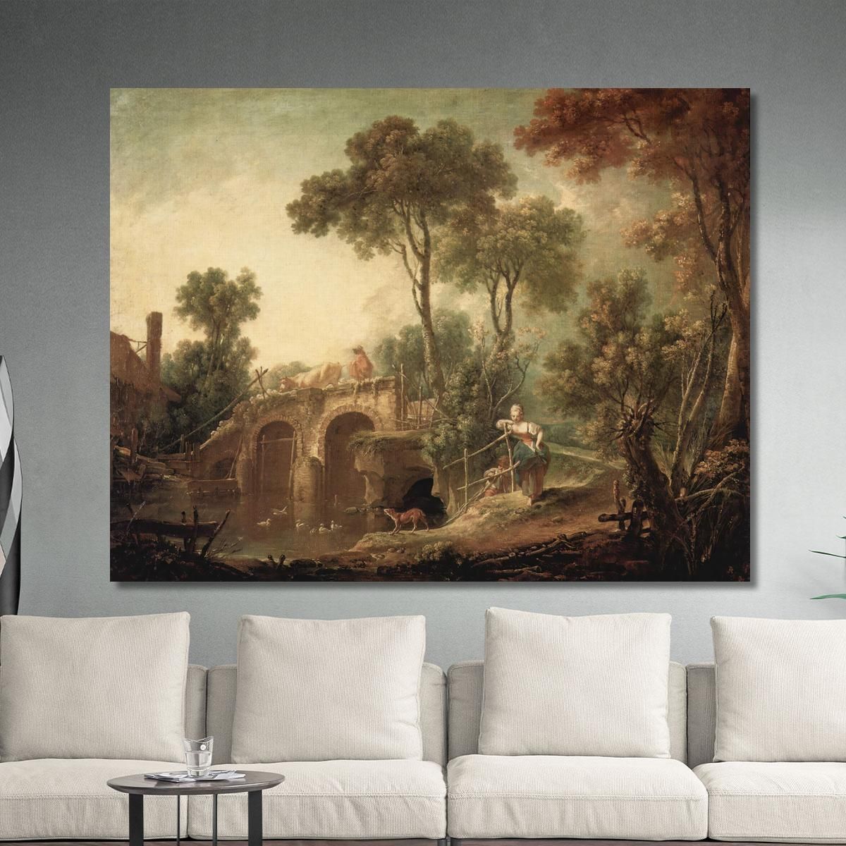 The Bridge François Boucher fbc87 canvas print 