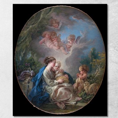 Virgin And Child With The Young Saint John The Baptist And Angels François Boucher fbc112 canvas print 