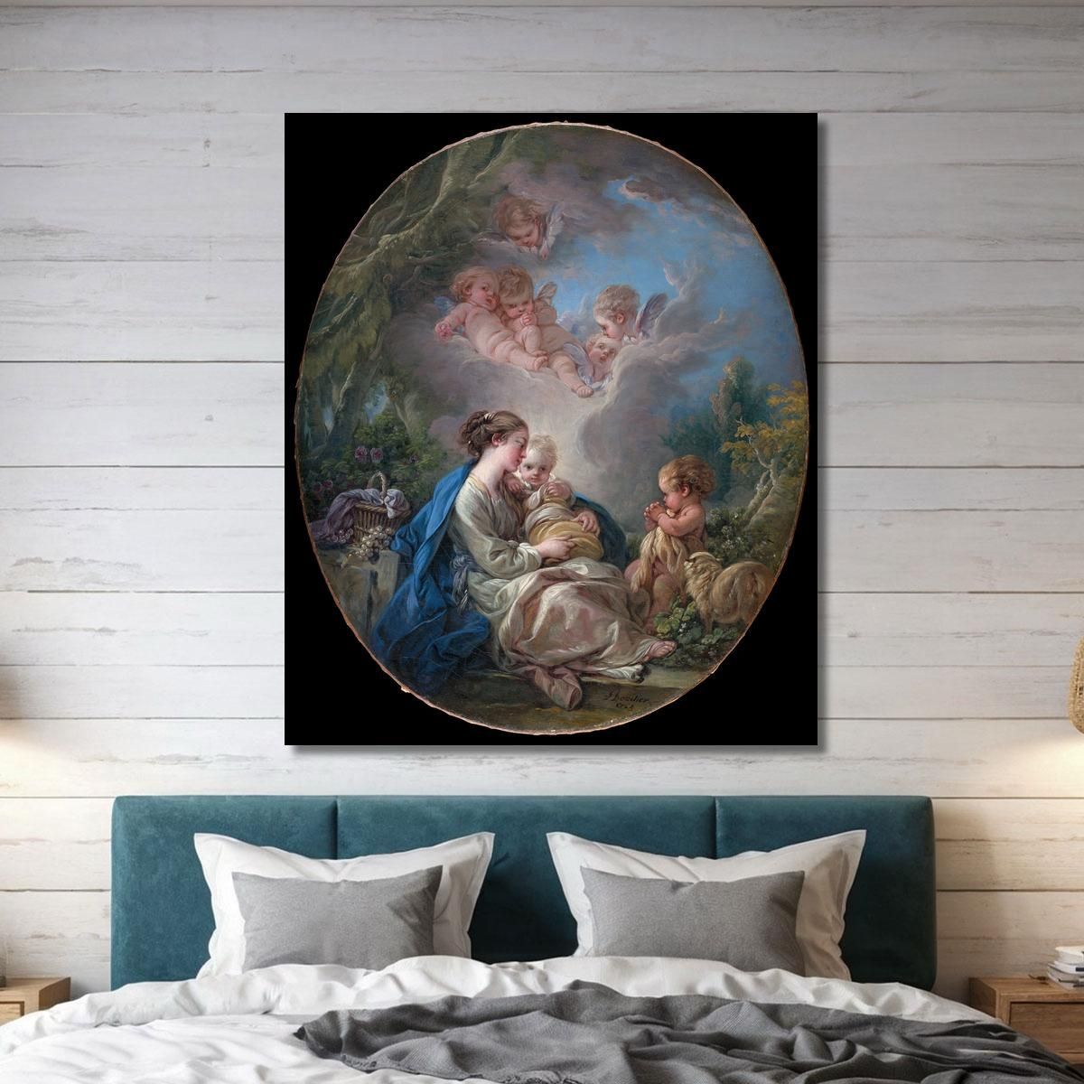 Virgin And Child With The Young Saint John The Baptist And Angels François Boucher fbc112 canvas print 