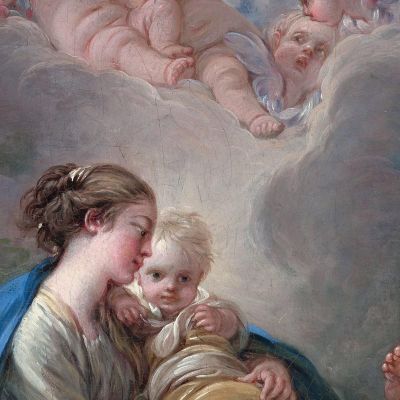 Virgin And Child With The Young Saint John The Baptist And Angels François Boucher fbc112 canvas print