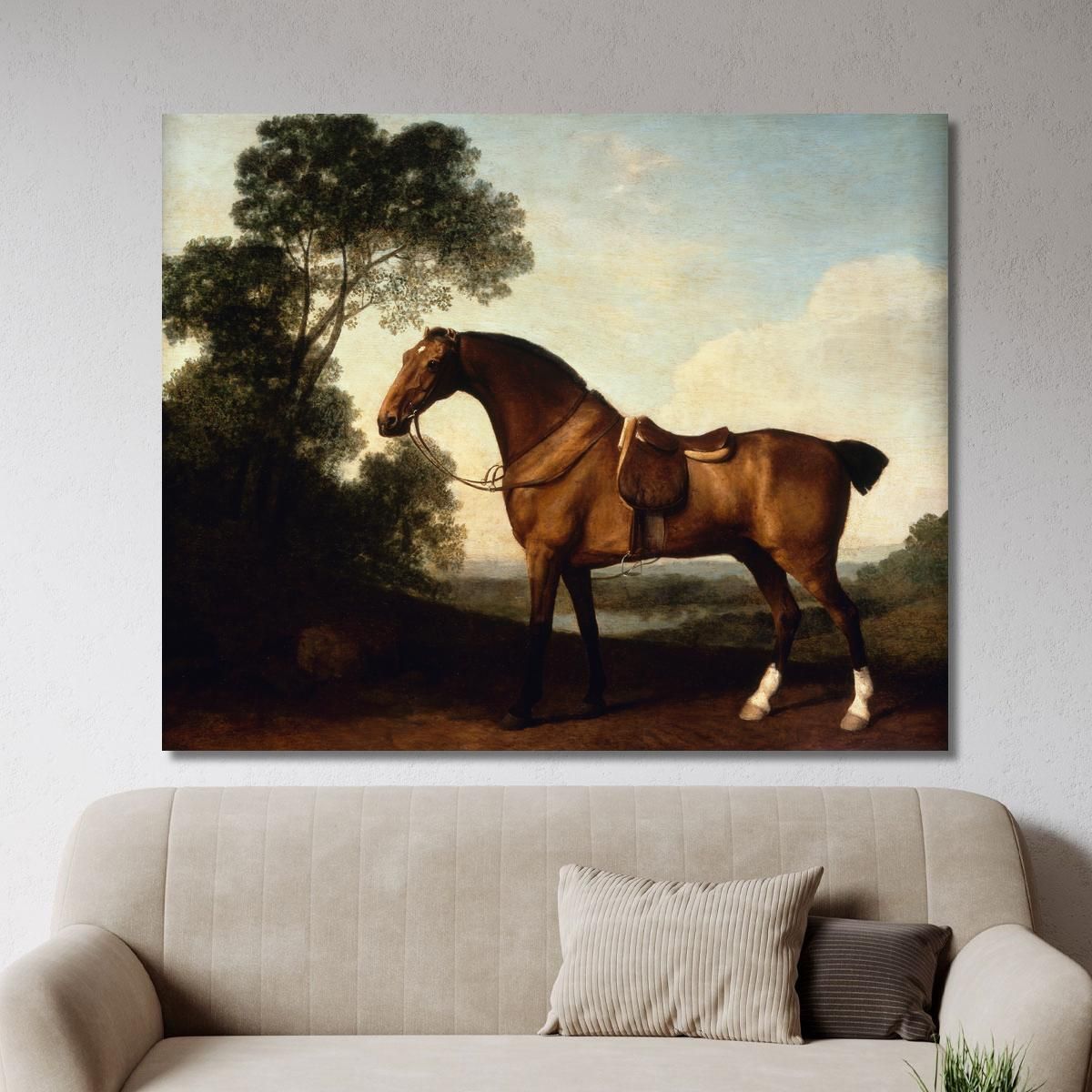 A Saddled Bay Hunter George Stubbs gst5 canvas print 