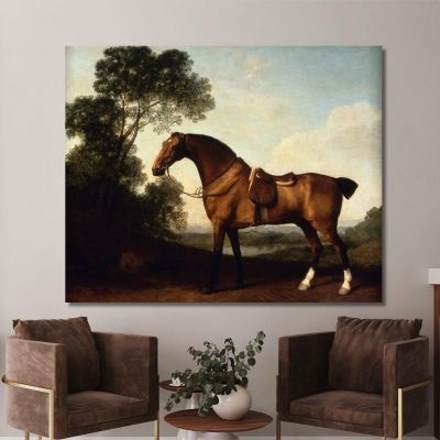 A Saddled Bay Hunter George Stubbs gst5 canvas print 