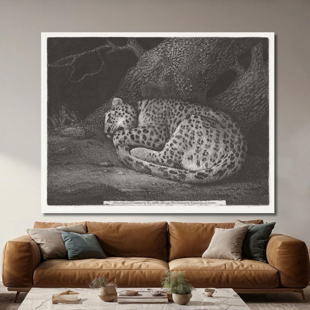 A Sleeping Leopard 1791 George Stubbs gst6 canvas print 