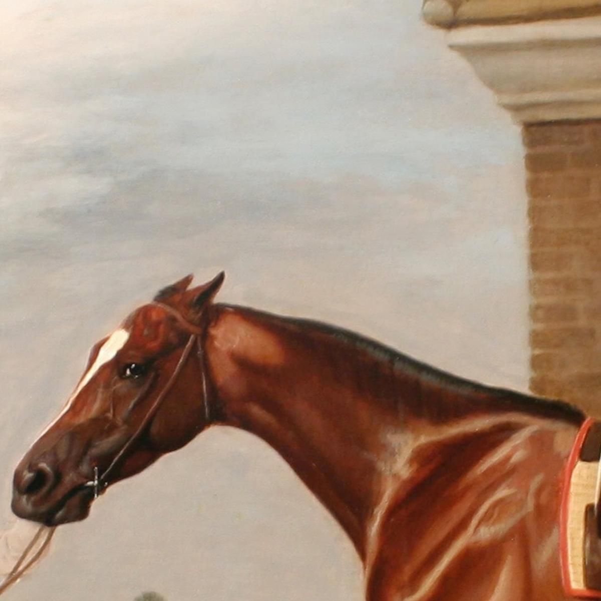Firetail With His Trainer By The Rubbing-Down House On Newmarket Heath George Stubbs gst14 canvas print