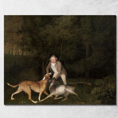 Freeman The Earl Of Clarendon'S Gamekeeper With A Dying Doe And Hound 1800 George Stubbs gst17 canvas print 