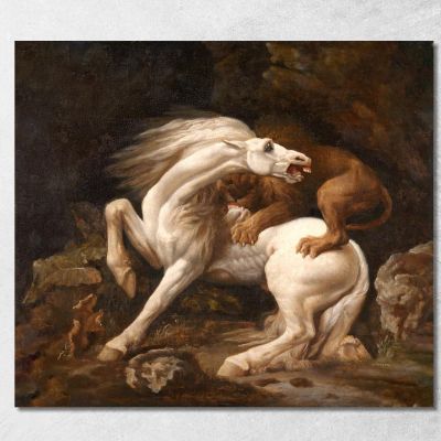 Horse Attacked By A Lion George Stubbs gst19 canvas print 