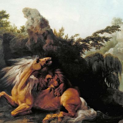 Horse Devoured By A Lion George Stubbs gst20 canvas print