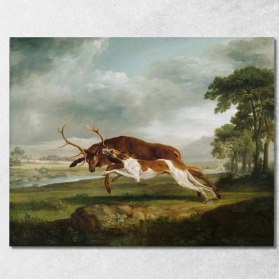 Hound Coursing A Stag George Stubbs gst23 canvas print 