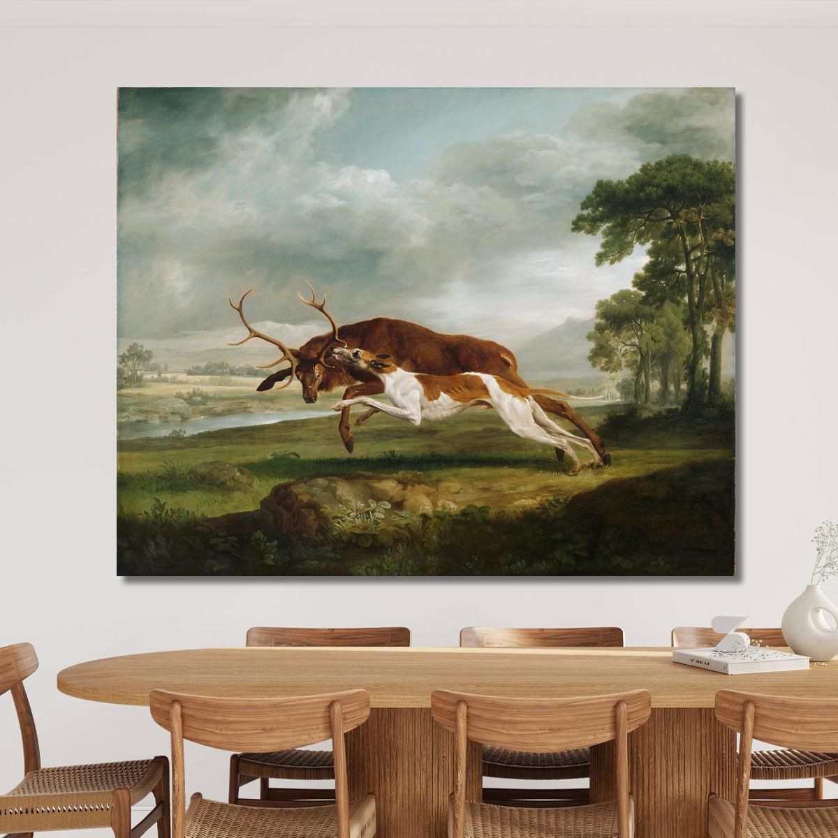 Hound Coursing A Stag George Stubbs gst23 canvas print 