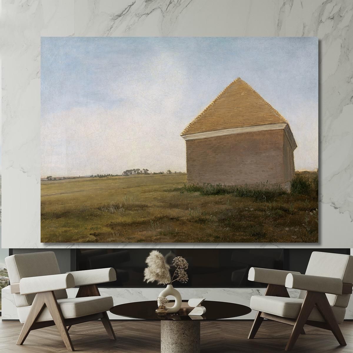 Newmarket Heath With The King'S Stables Rubbing House At The Finish Of The Beacon Course 1765 George Stubbs gst31 canvas print 