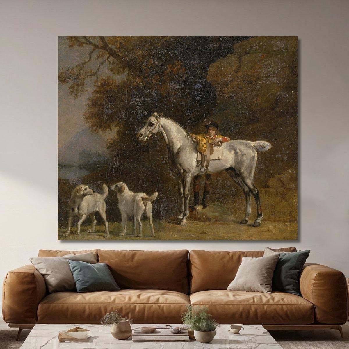 Studies For Or After The Third Duke Of Richmond With The Charleton Hunt George Stubbs gst38 canvas print 